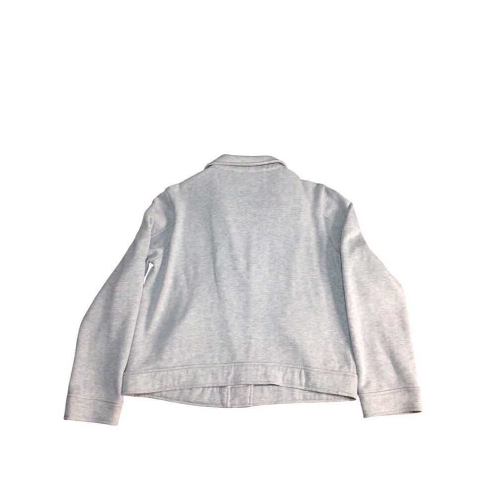 JUICY COUTURE Womens Jacket Large Gray Moto Zip Up Fleece Sweatshirt Pockets - Picture 3 of 7